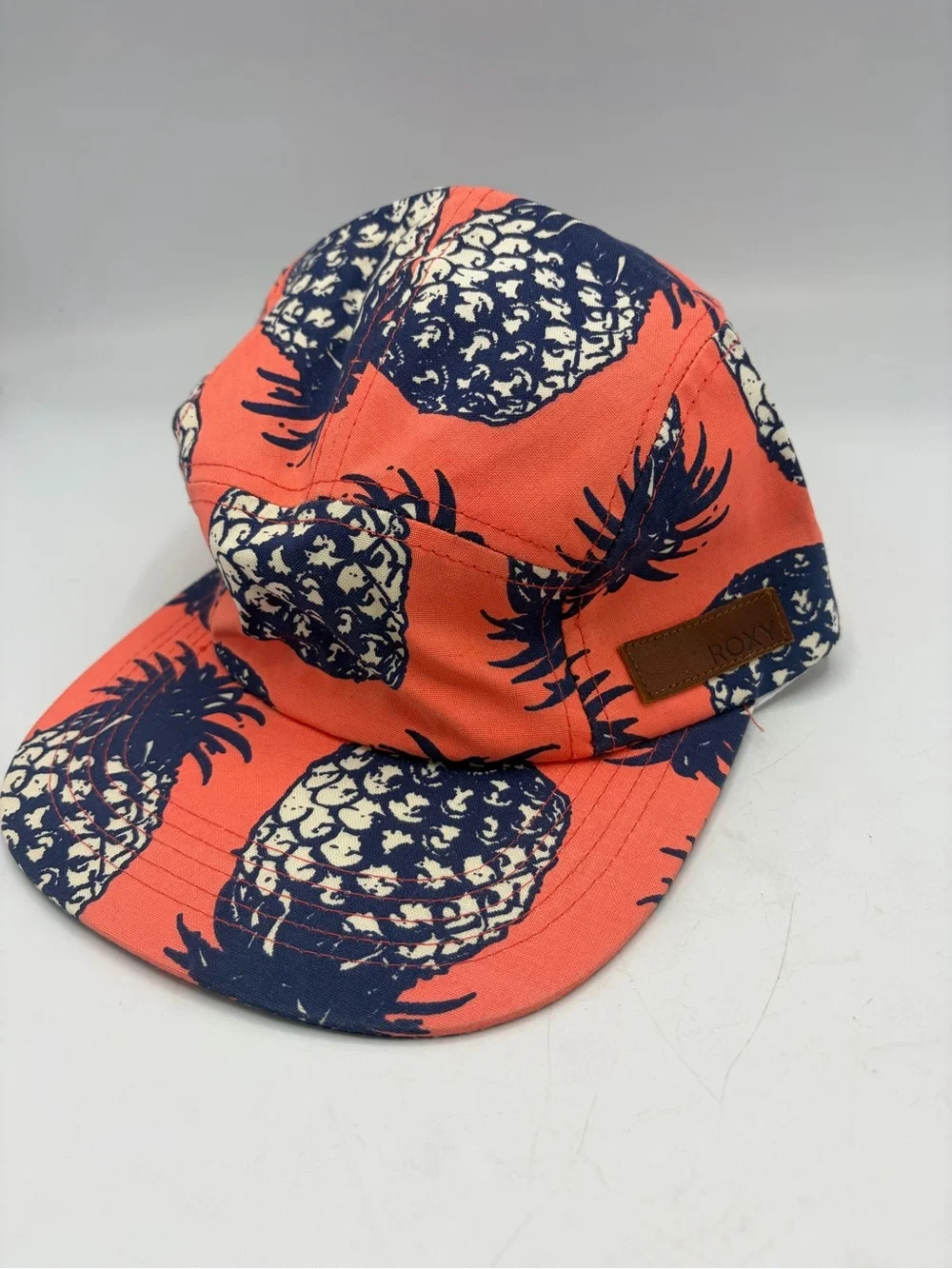 Roxy Coral and Navy Tropical Patch Cap